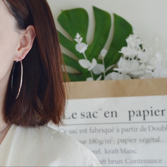 Classic Oversized Silver Hoop Earrings (2 sizes) - Picture 3 of 8